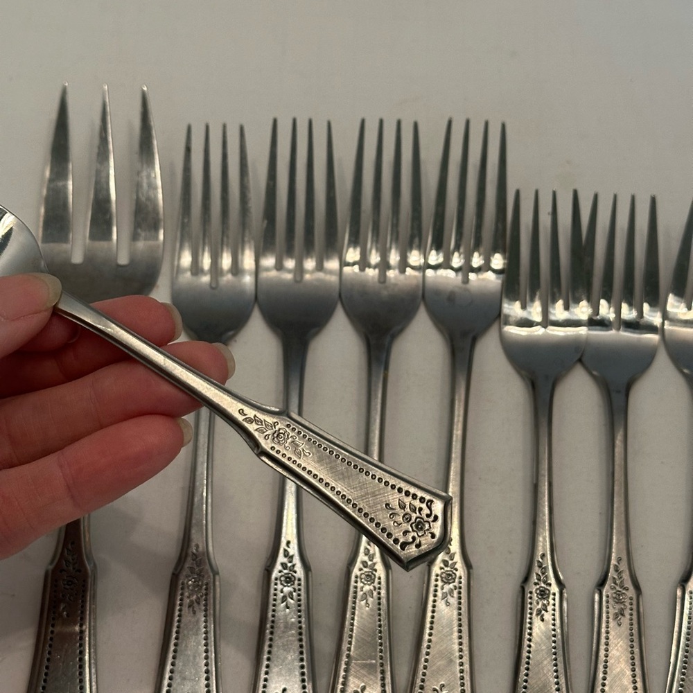 Floral Flatware Fork Set of 13